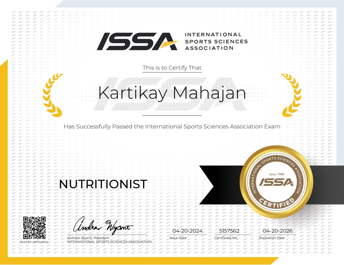 ISSA Certified Nutritionist