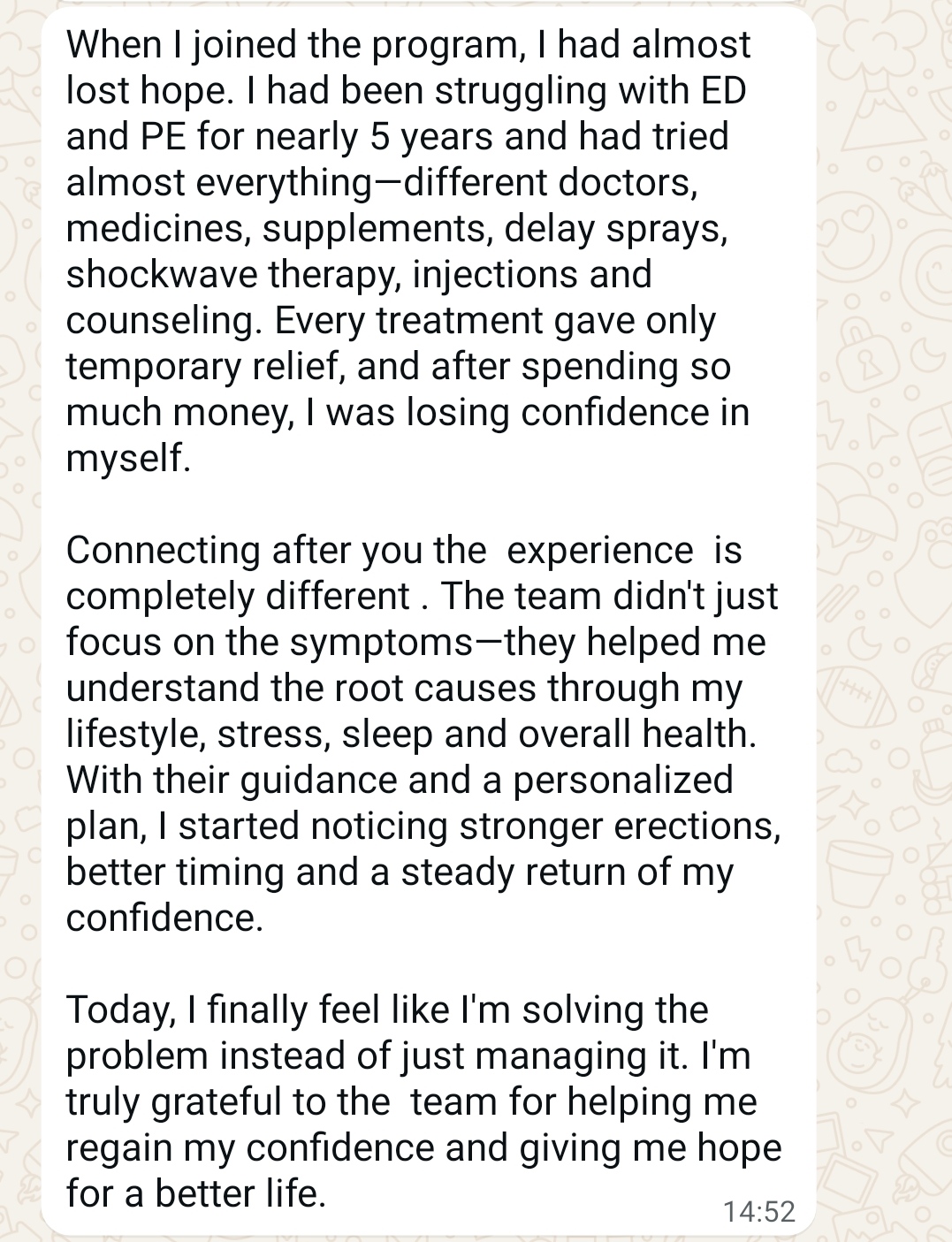 ManRise WhatsApp Testimonial